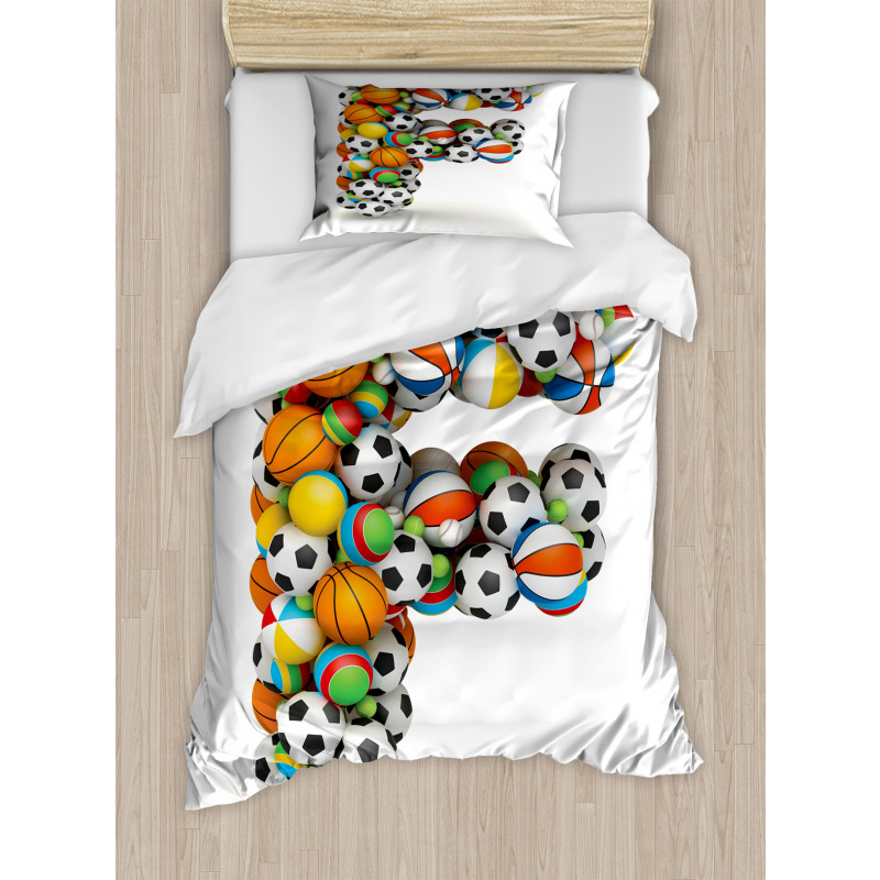 Sports Balls Composition Duvet Cover Set