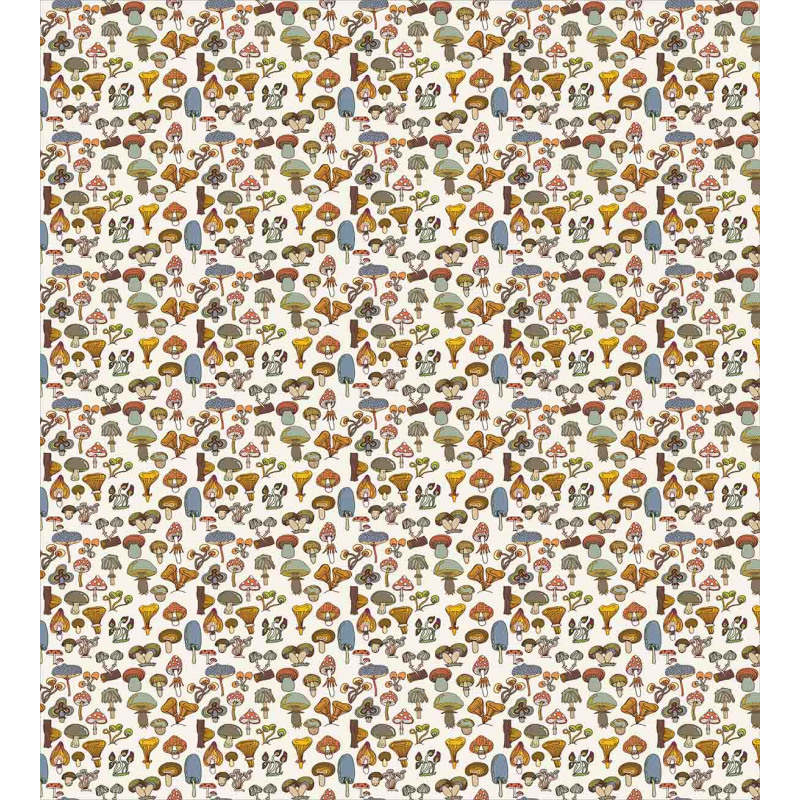 Cartoon Fungi Pattern Duvet Cover Set