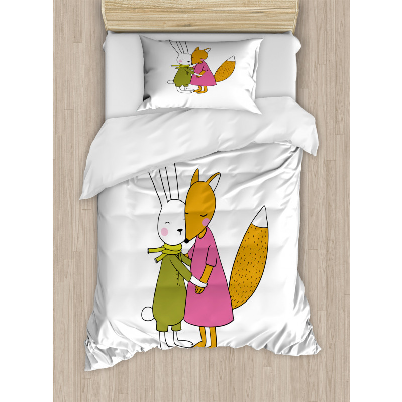 Fox and Hare Hugging Duvet Cover Set