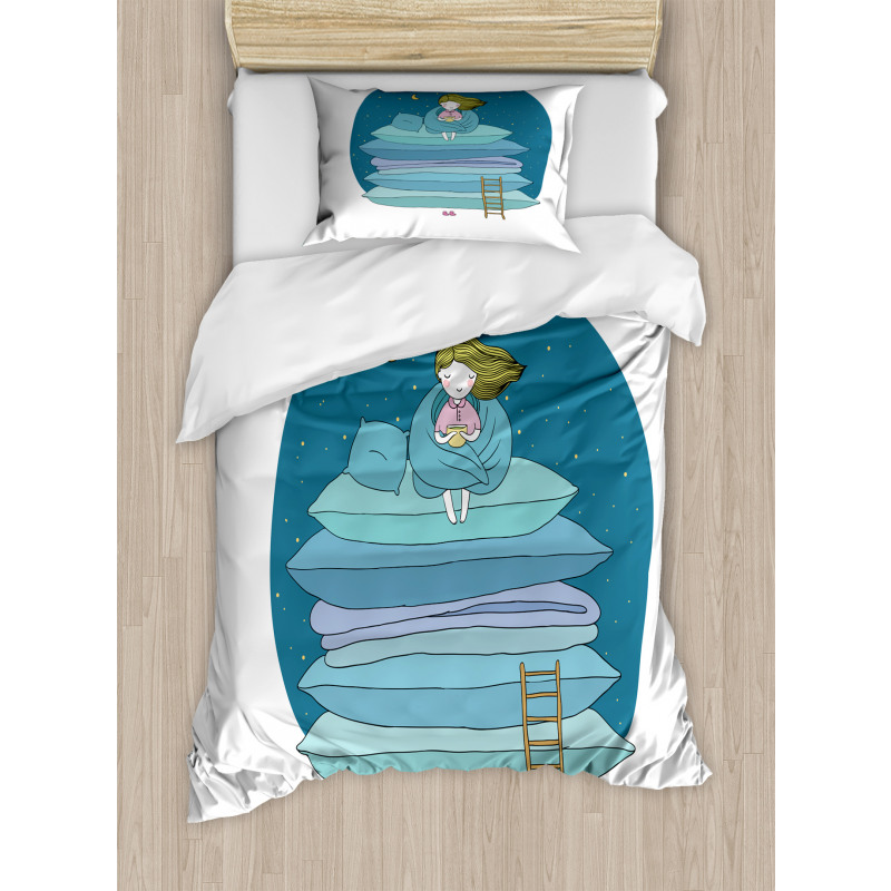 Girl on Pillows Bedtime Duvet Cover Set