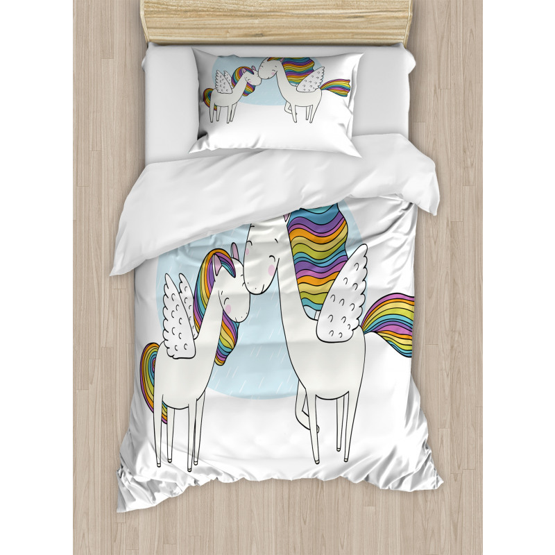 Colorful Pegasus Horses Duvet Cover Set