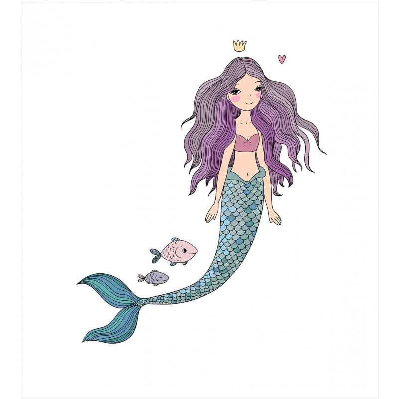 Cartoon Mermaid Princess Duvet Cover Set