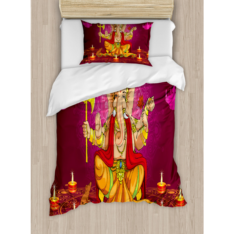 Colorful Asian Animals Duvet Cover Set