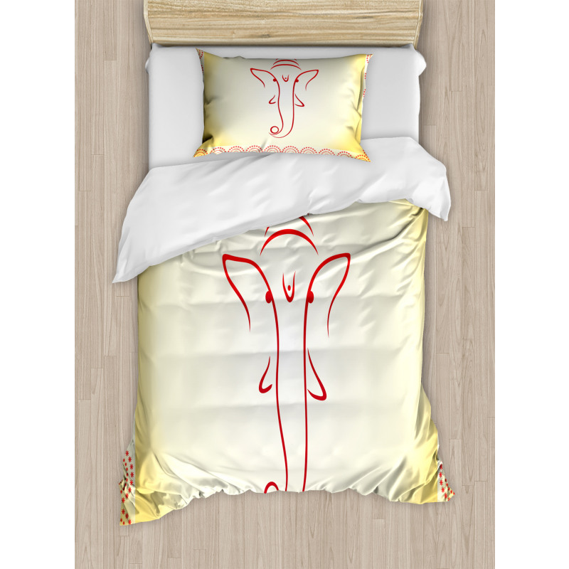 Doodle Portrait Asian Duvet Cover Set