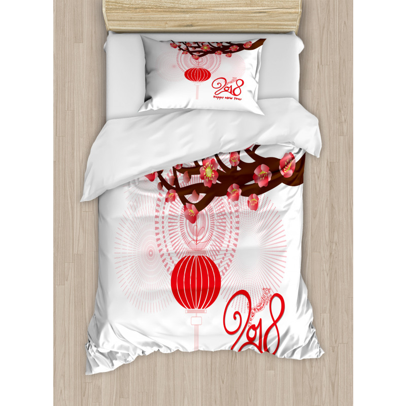 Cherry Branch Lantern Duvet Cover Set