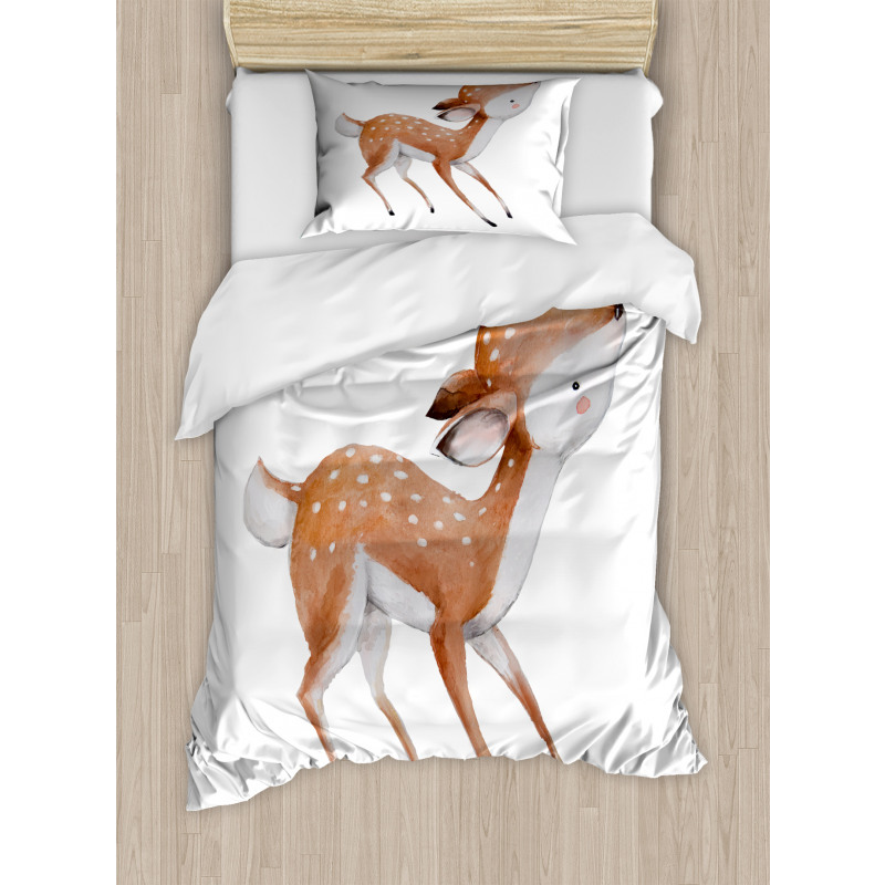 Young Deer and Butterfly Duvet Cover Set