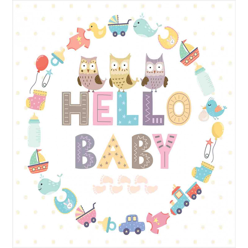 Hello Baby Owls Duvet Cover Set