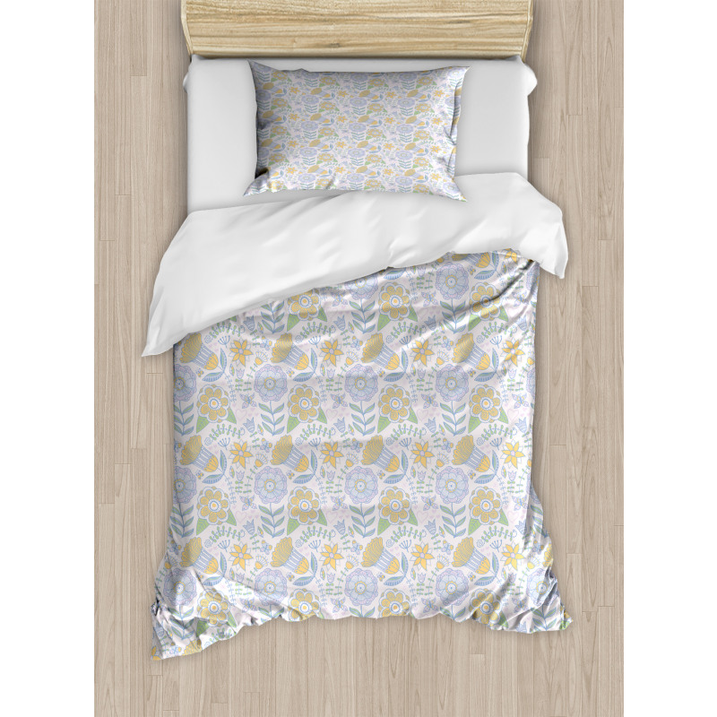 Doodle Nature Scroll Duvet Cover Set