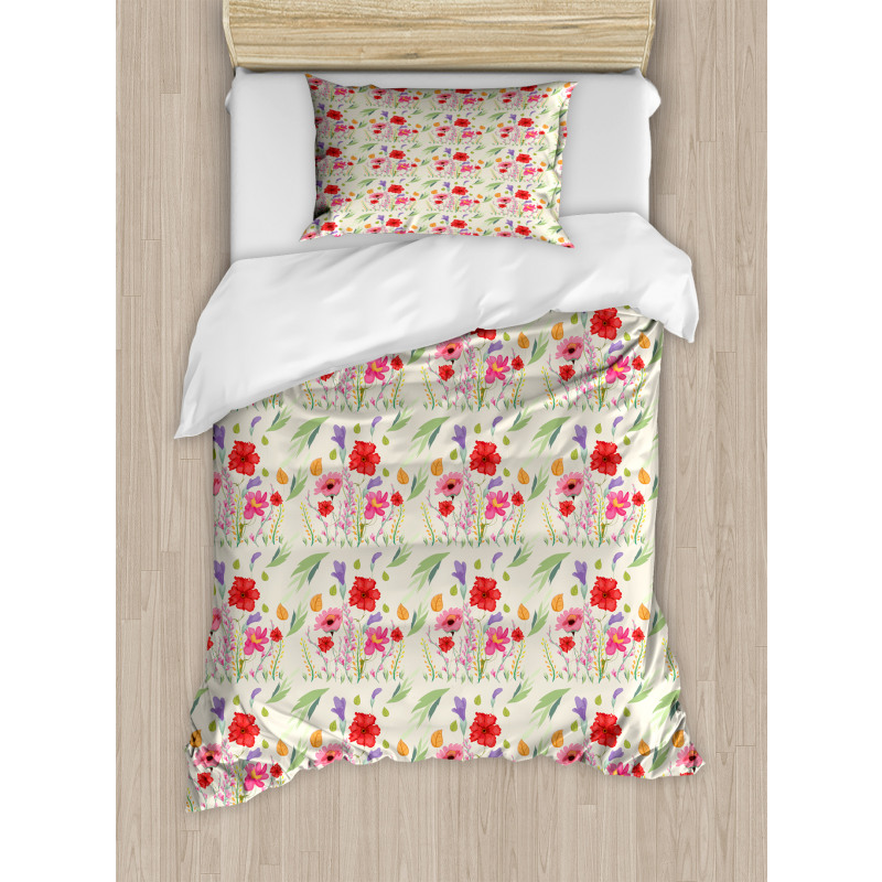 Colorful Botanical Art Duvet Cover Set