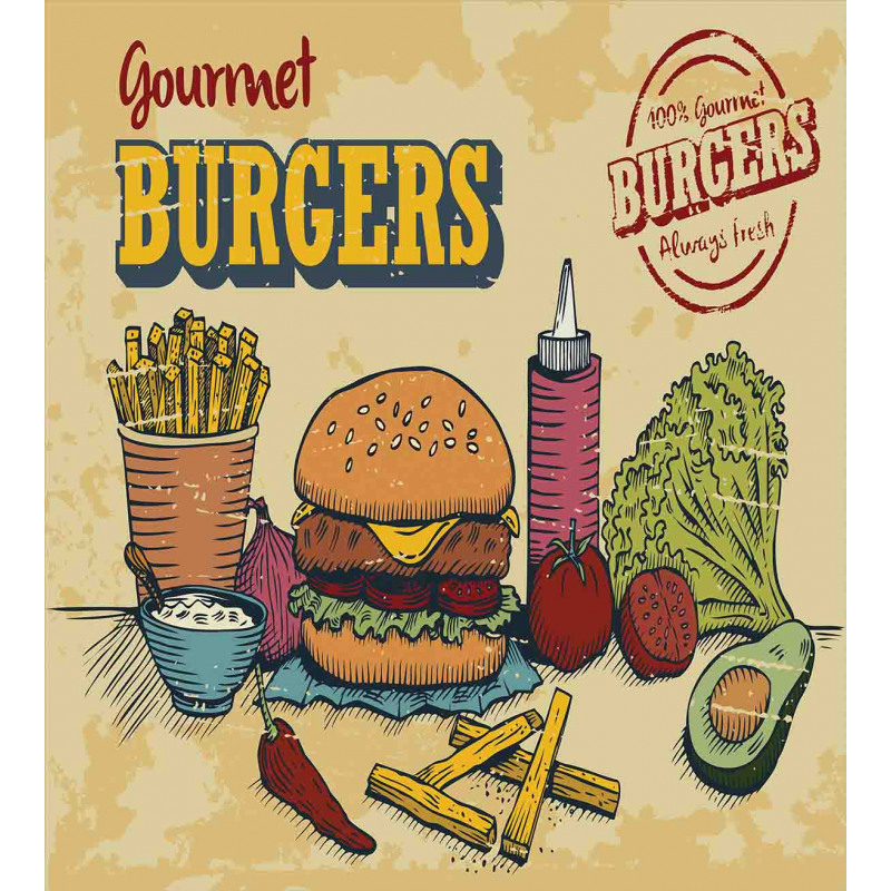 Burger Ingredients Duvet Cover Set