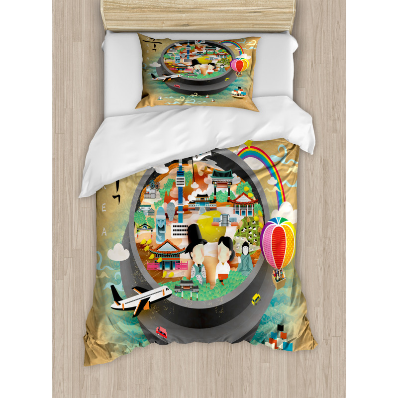 Cartoon Style Khimchi Pot Duvet Cover Set