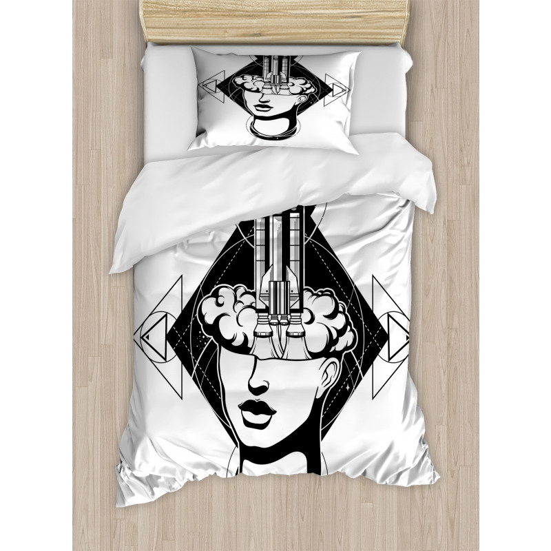 Woman Rocket Duvet Cover Set