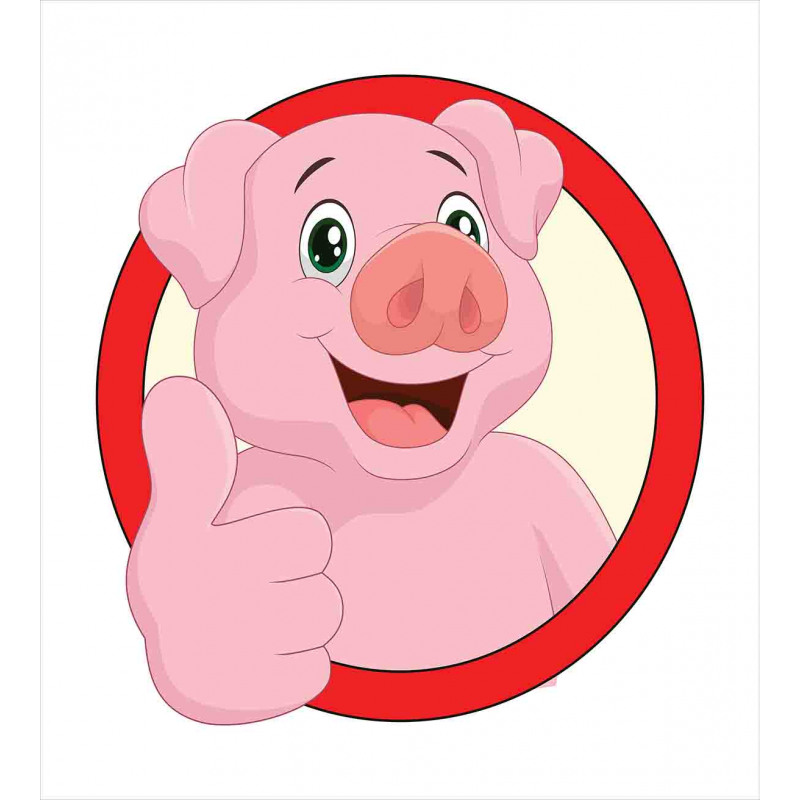 Pig Mascot Thumbs Duvet Cover Set