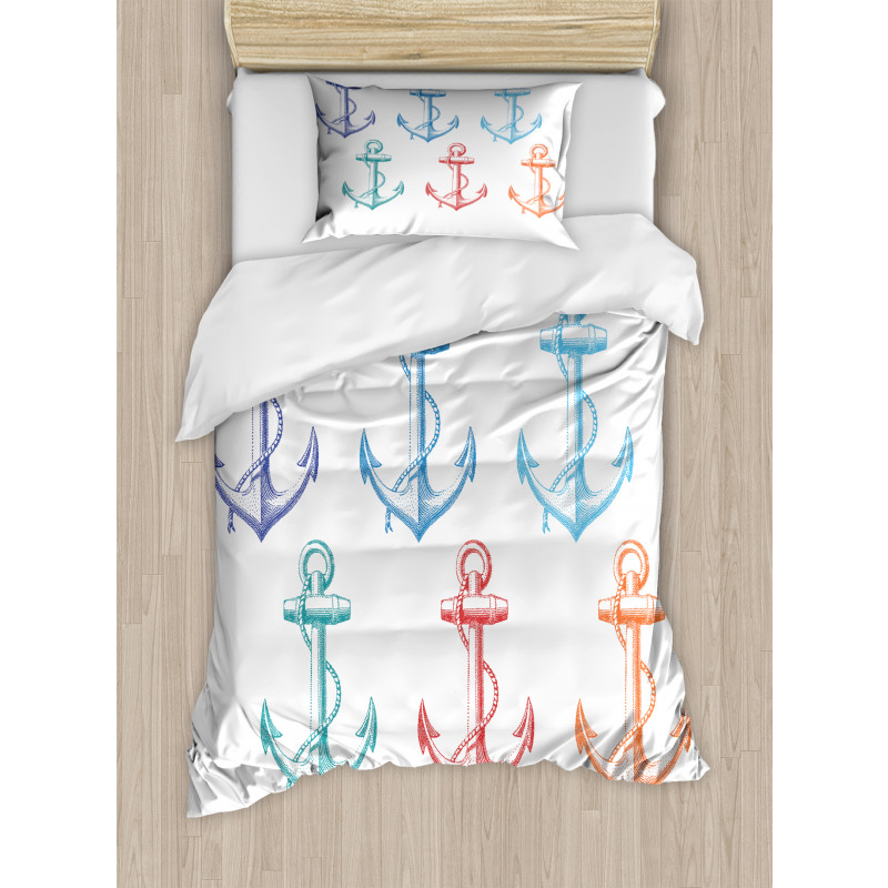 Colorful Anchor Marine Duvet Cover Set