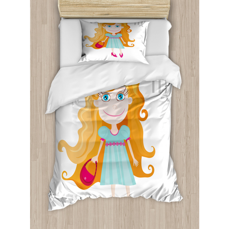 Cartoon Girl Duvet Cover Set