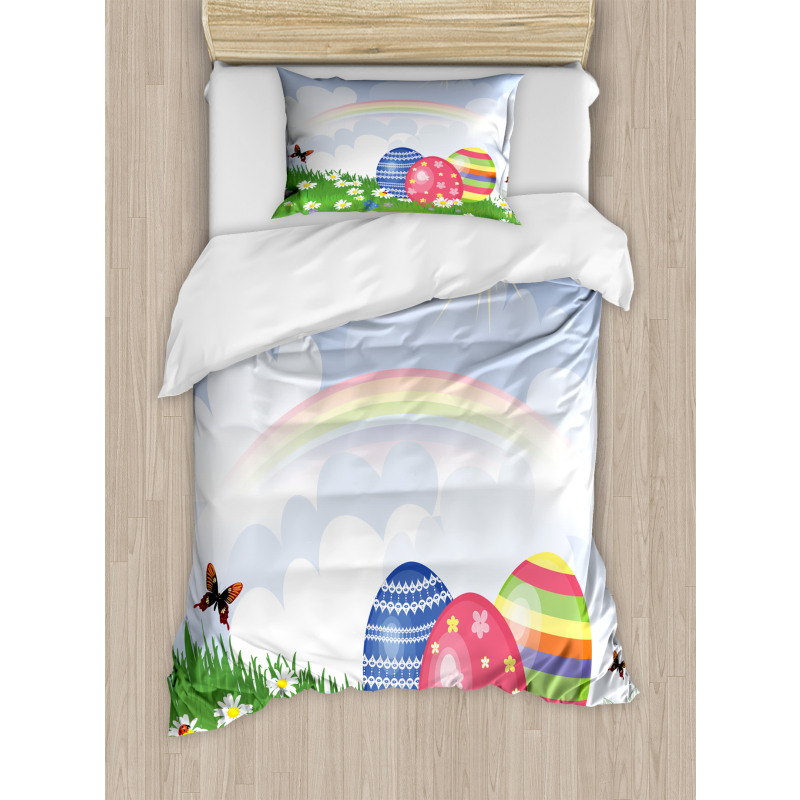 Spring Meadow with Eggs Duvet Cover Set