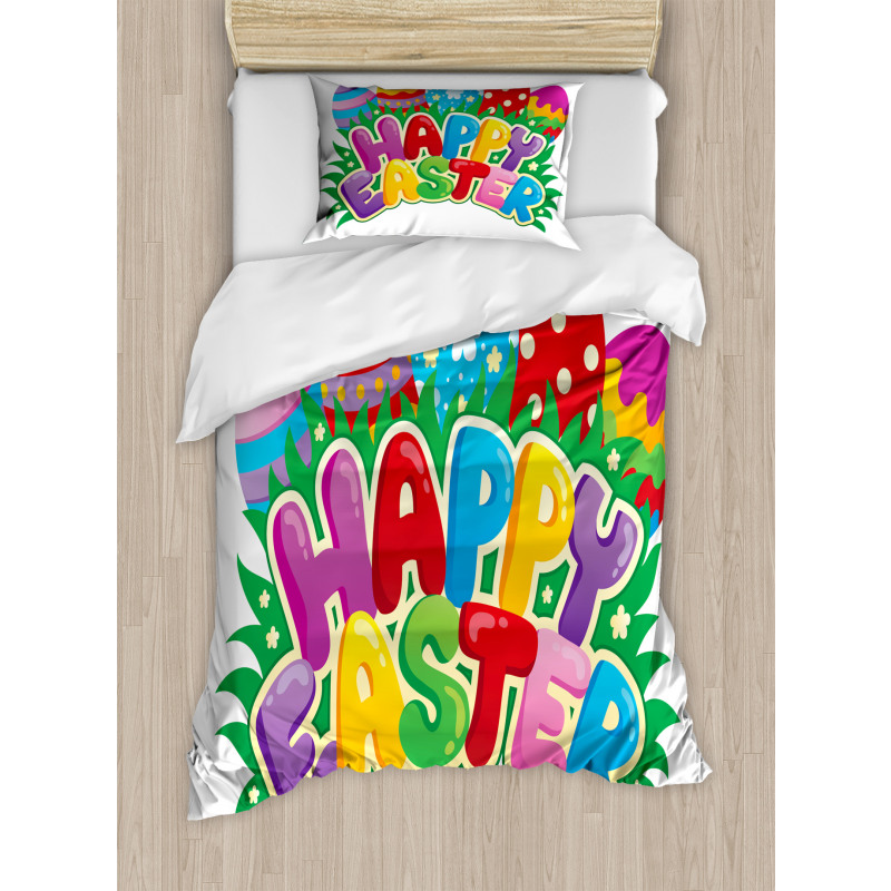 Cartoon Ornamental Eggs Duvet Cover Set