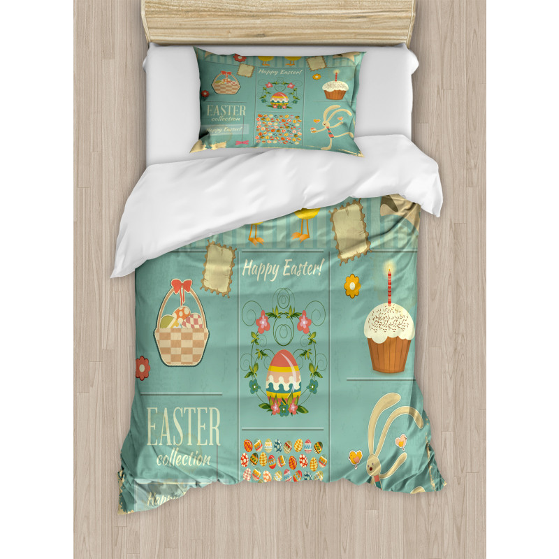 Eggs Cupcake and Basket Duvet Cover Set