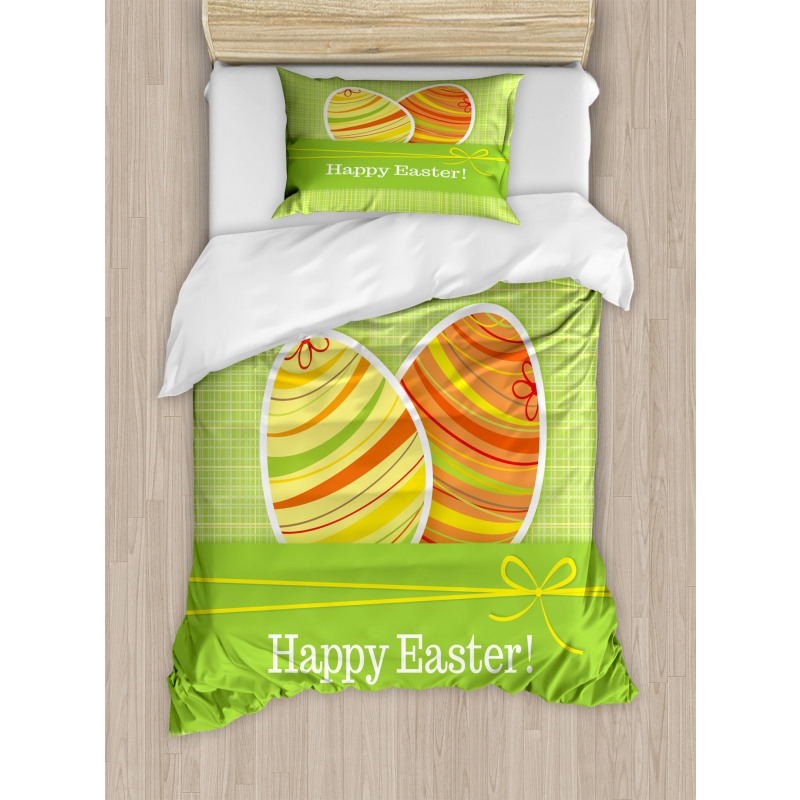 Striped Eggs Duvet Cover Set