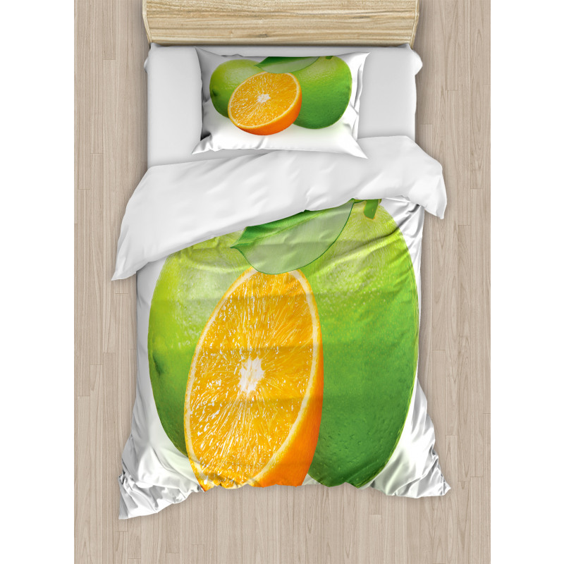 Lime Orange Design Duvet Cover Set