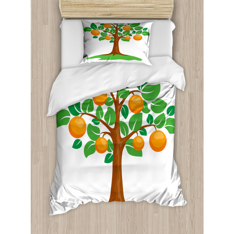 Orange Tree Design Duvet Cover Set