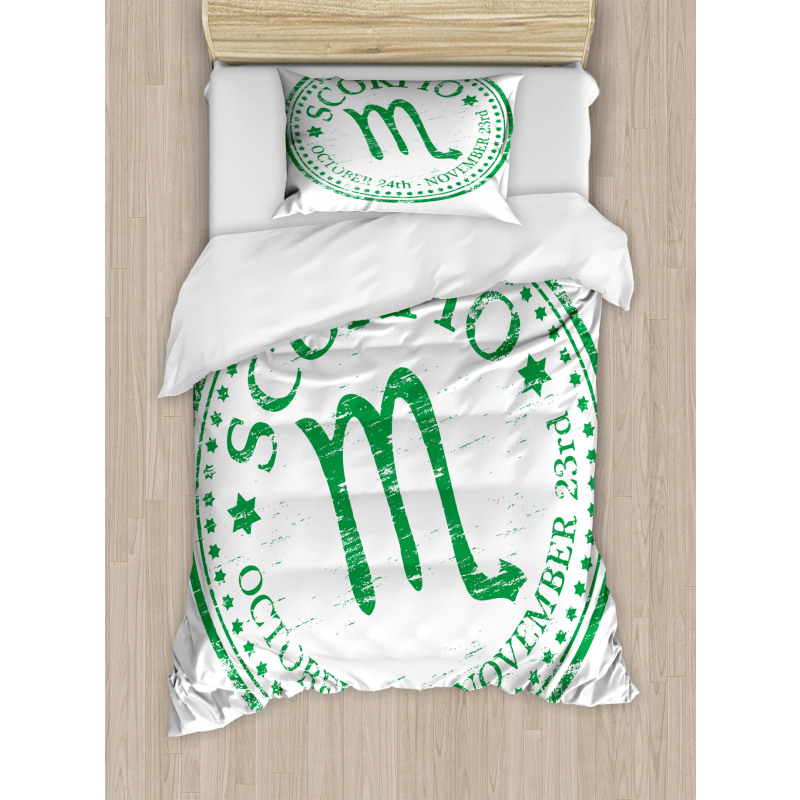 Zodiac Rubber Stamp Duvet Cover Set