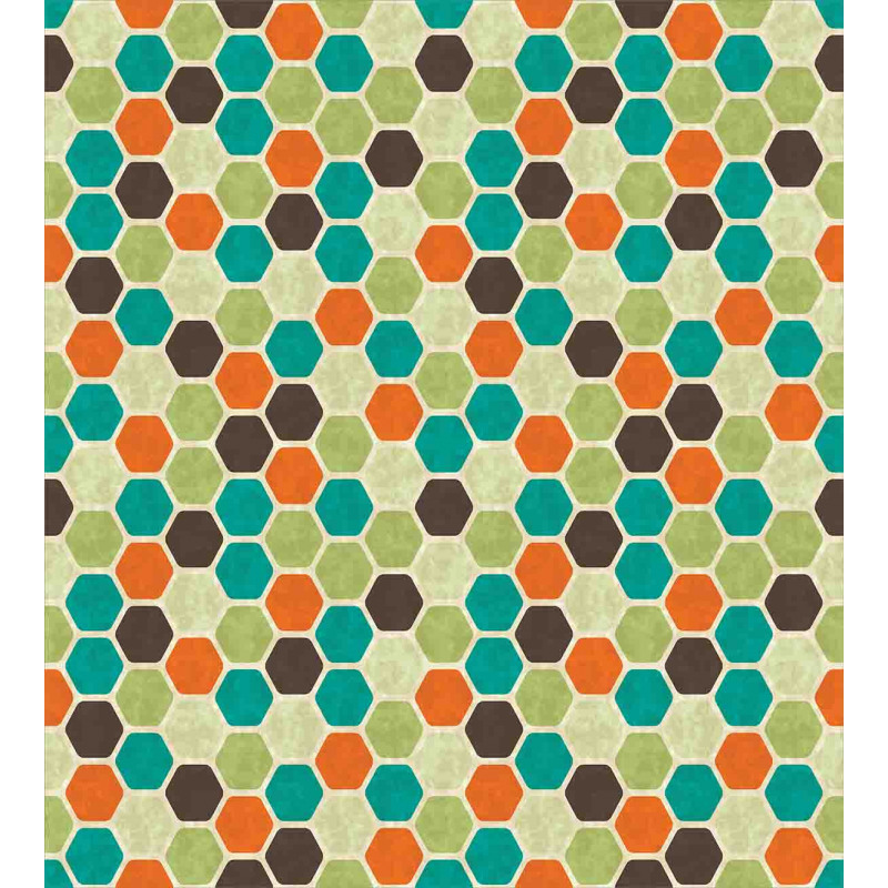 Grunge Colorful Hexagons Duvet Cover Set