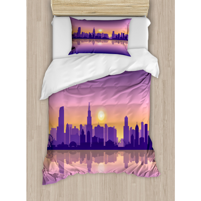 Illinois Sunset Duvet Cover Set