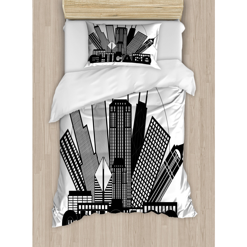 City in Circle Duvet Cover Set