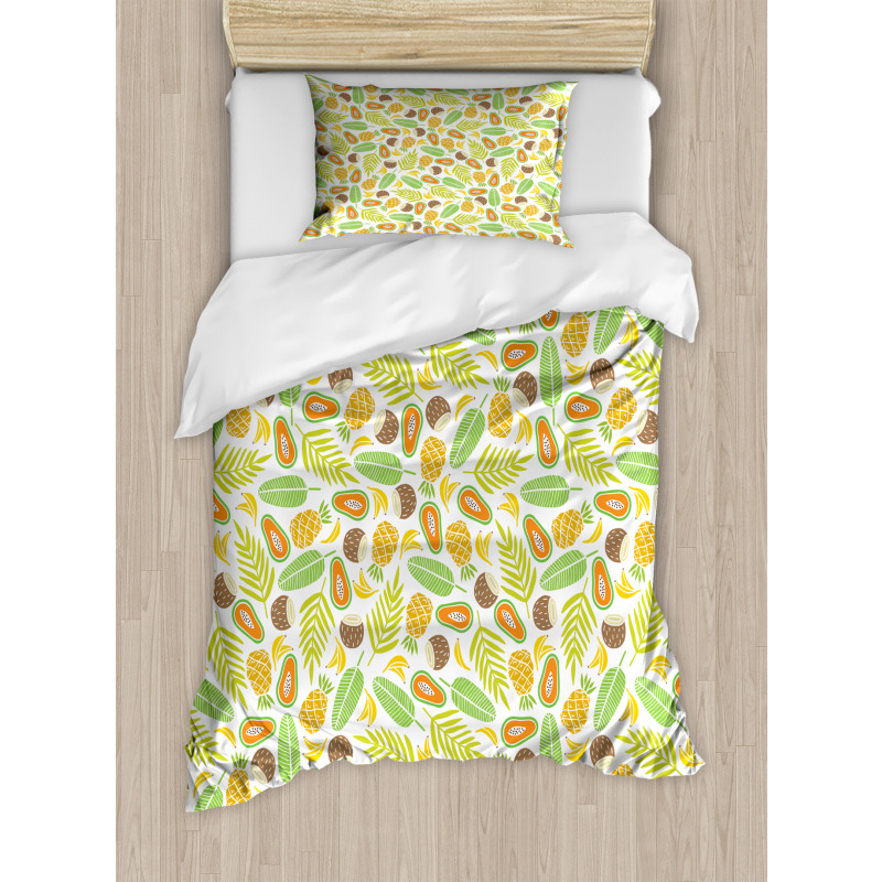 Pineapple Papaya Coconut Duvet Cover Set