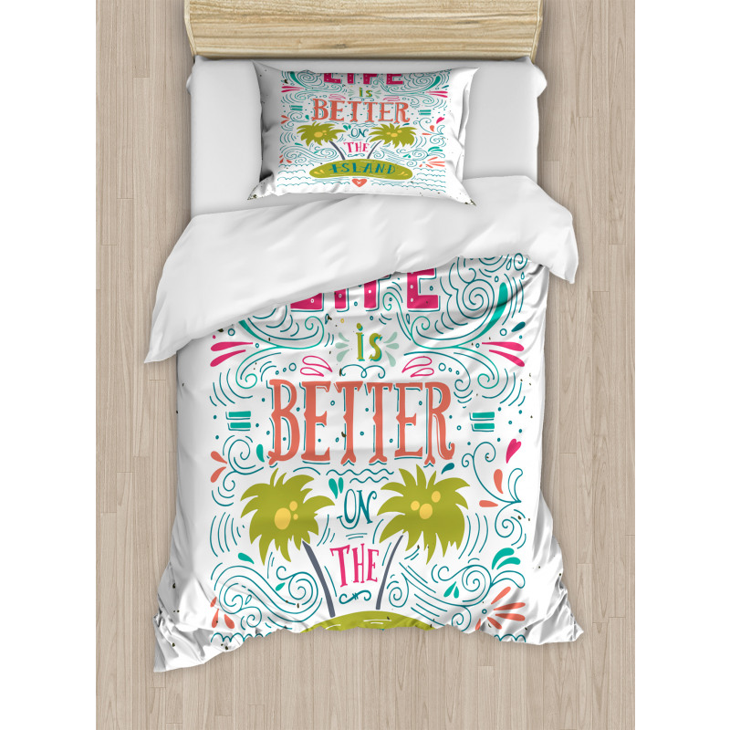 Doodle Floral Island Duvet Cover Set