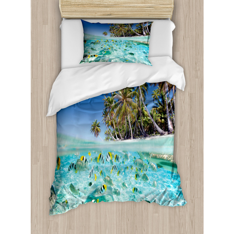 Exotic Island Underwater Duvet Cover Set