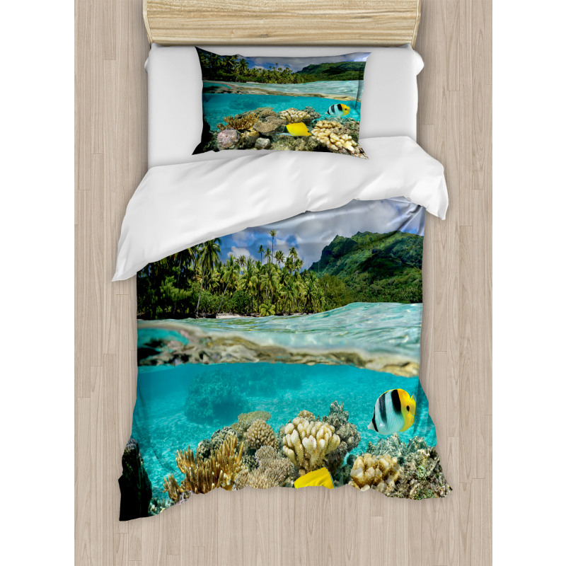French Polynesia Lagoon Duvet Cover Set