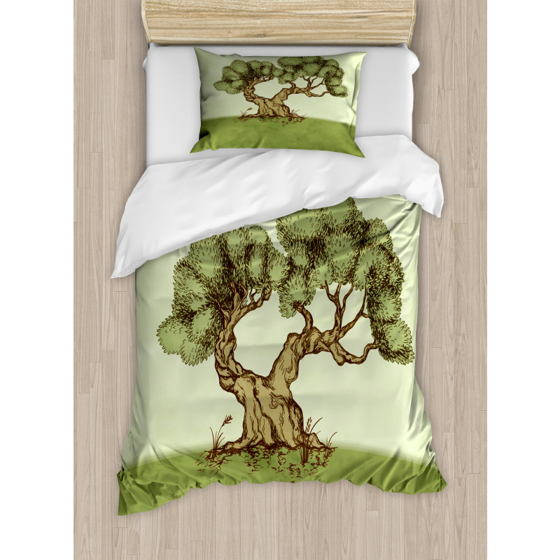 Spring Season Hills Olive Duvet Cover Set