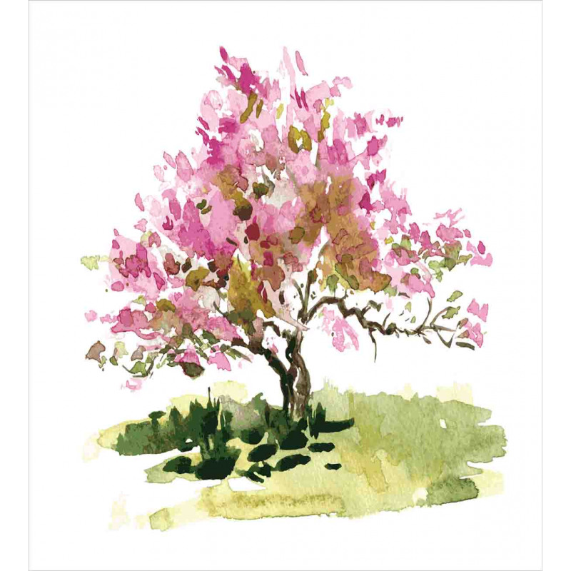 Watercolor Sakura Leaves Duvet Cover Set