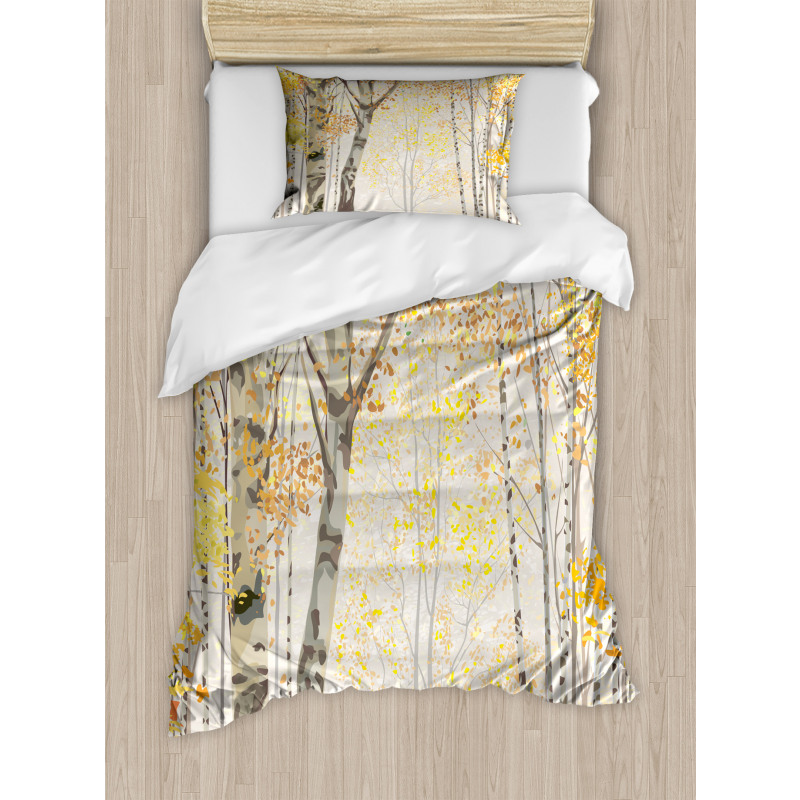 Birch Growth in Fall Duvet Cover Set