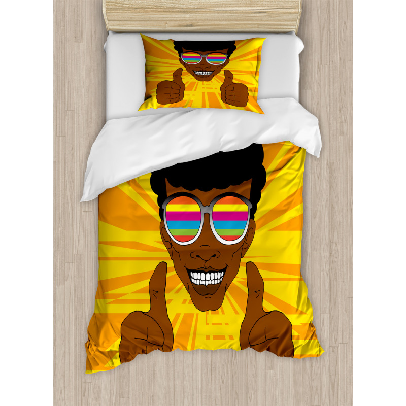 Hippie Man Positive Vibes Duvet Cover Set