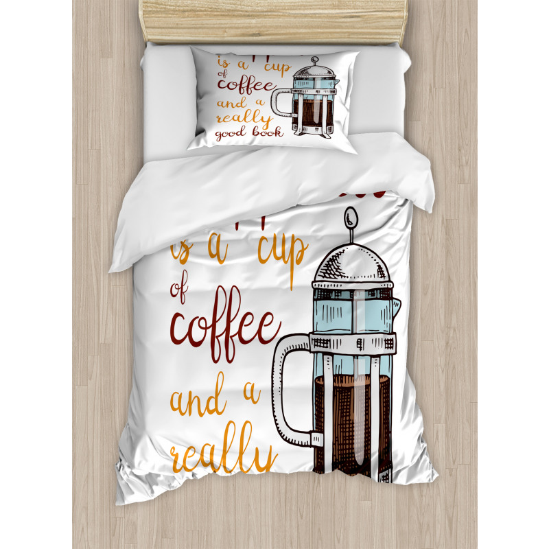 French Press and Words Duvet Cover Set