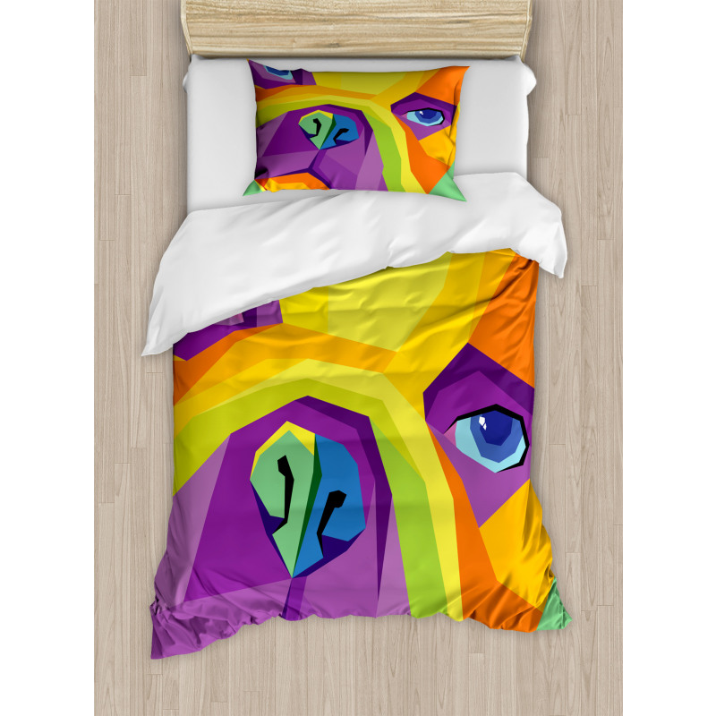 Abstract Vibrant Face Duvet Cover Set