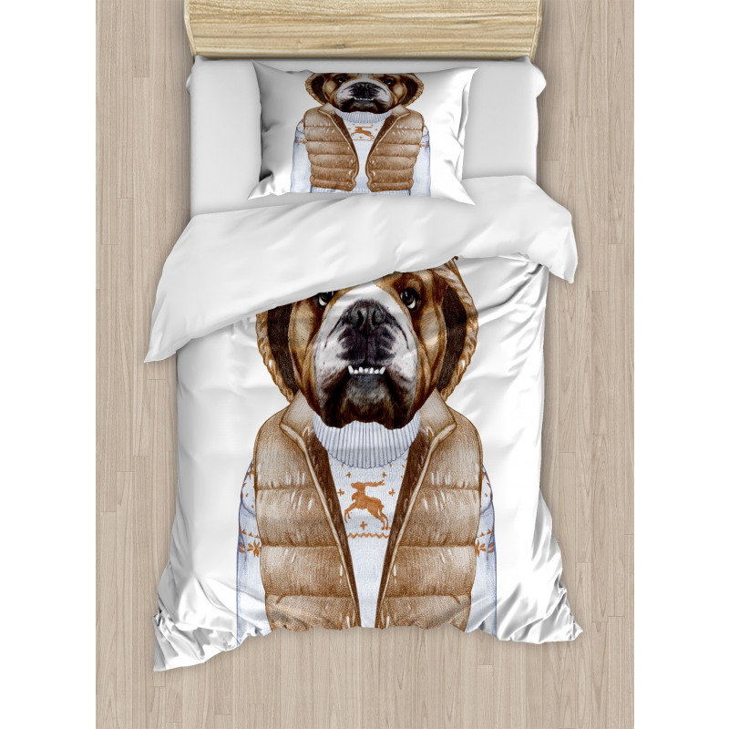 Puppy in a down Vest Duvet Cover Set