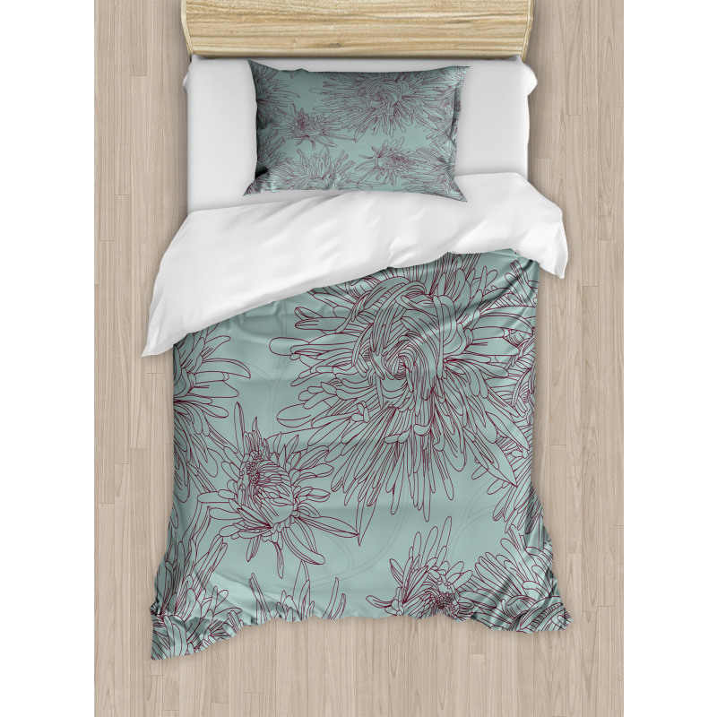 Aster Blossoms Artwork Duvet Cover Set