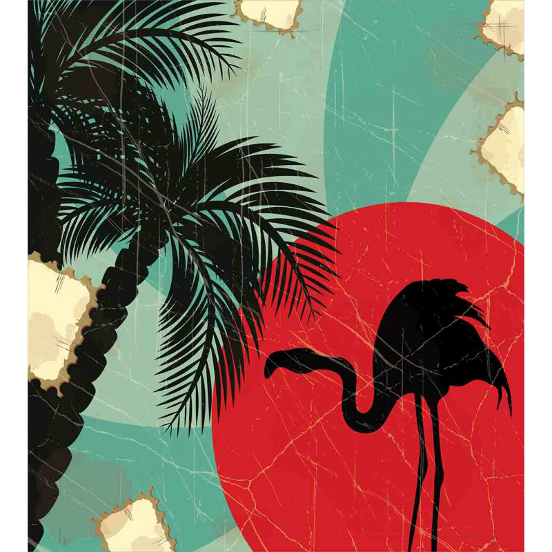 Grunge Flamingo Palm Duvet Cover Set