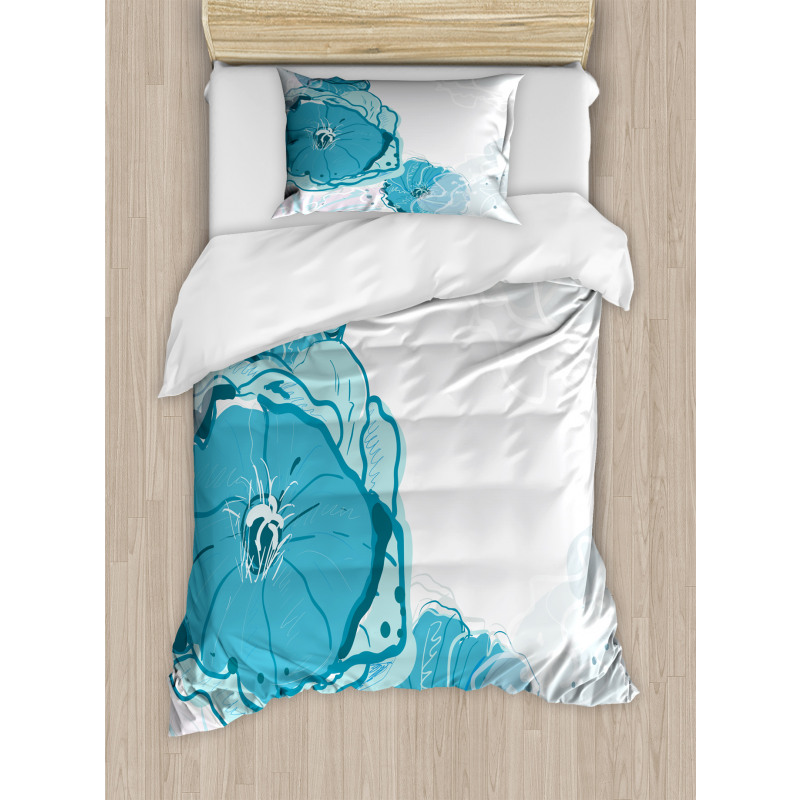 Blue Spring Blossoms Duvet Cover Set