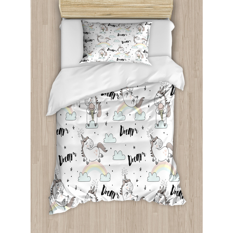 Myth Horse Flying Duvet Cover Set