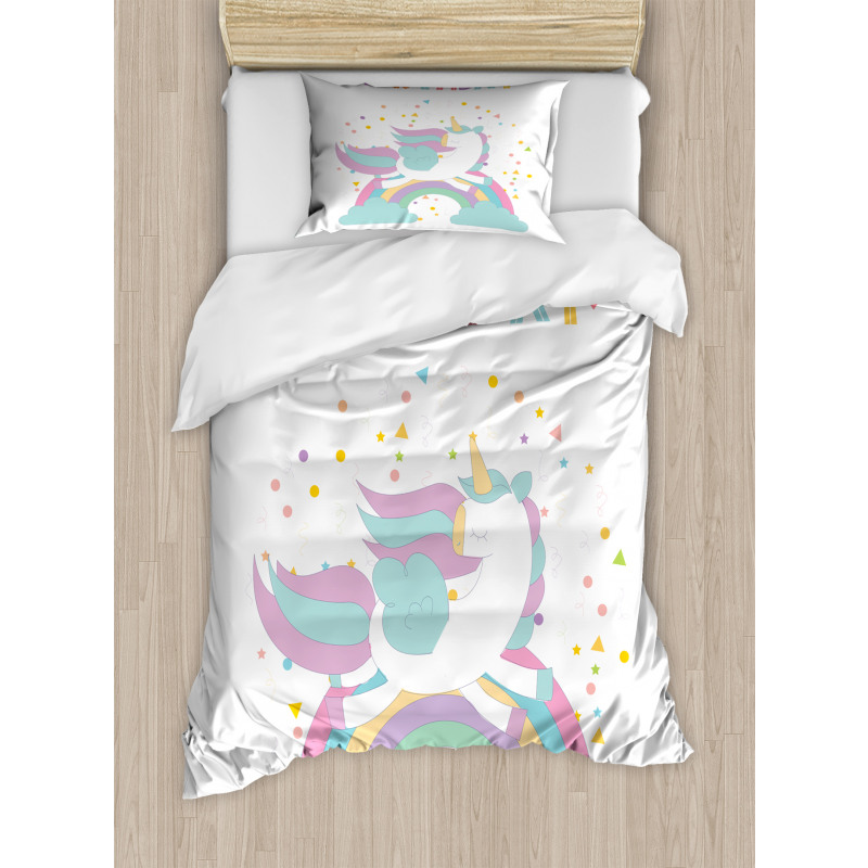 Horse with Rainbow Duvet Cover Set