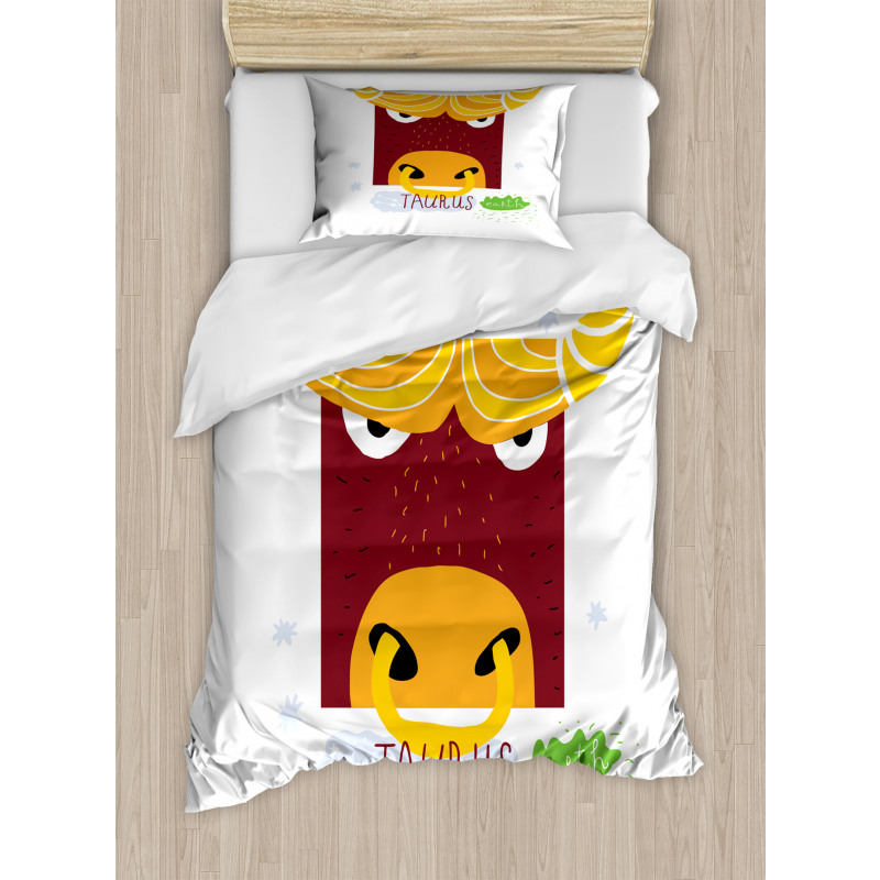 Angry Bull Face Duvet Cover Set