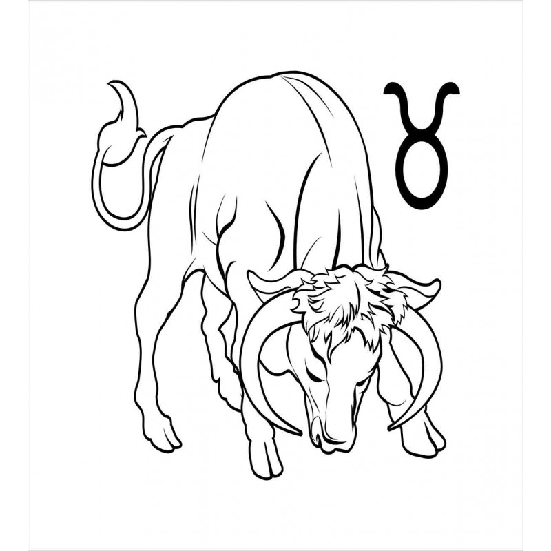 Hand Drawn Bull Duvet Cover Set