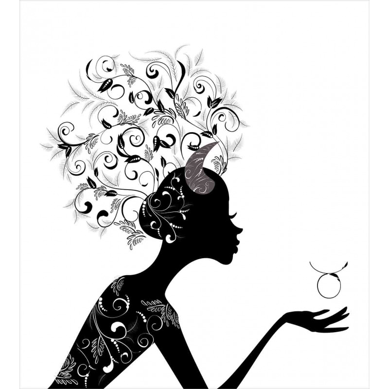 Floral Black Girl Duvet Cover Set