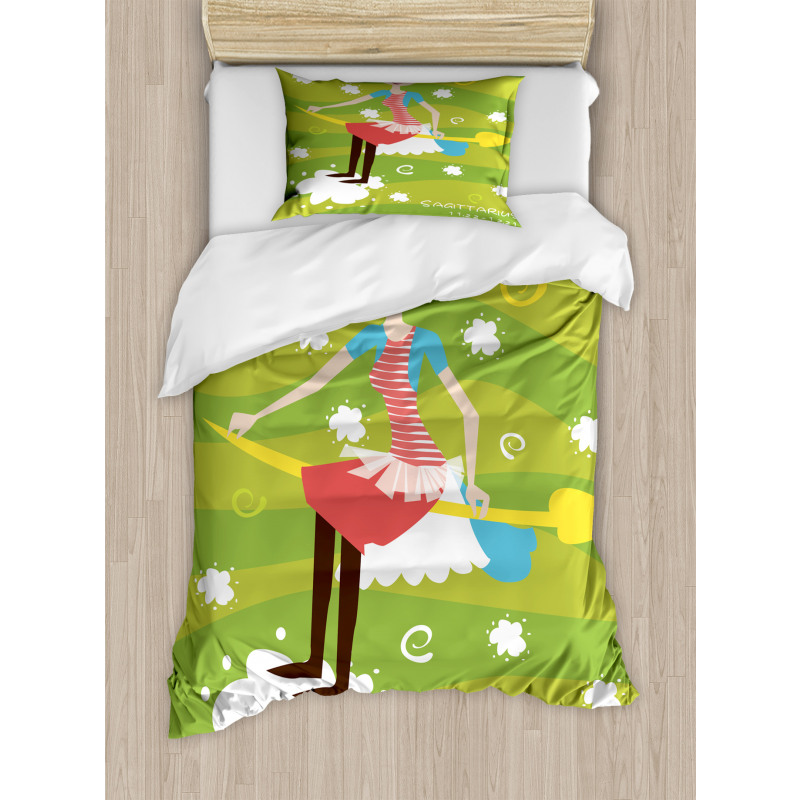 Girl on an Arrow Duvet Cover Set