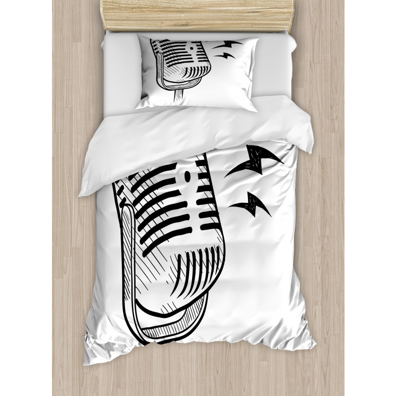 Retro Microphone Radio Duvet Cover Set